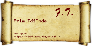 Frim Tünde névjegykártya
